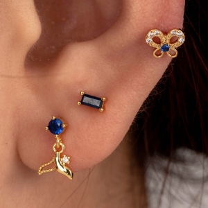 1 Piece Simple Series Classic Animal Titanium Steel No Plating Material Zircon Women Piercing Earrings h5 Picture3