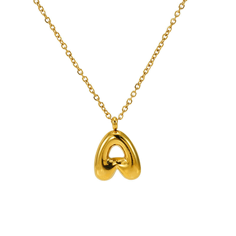 Collar con colgante unisex de acero de titanio chapado en oro de 18 quilates con letras diarias de la serie Simple h5 