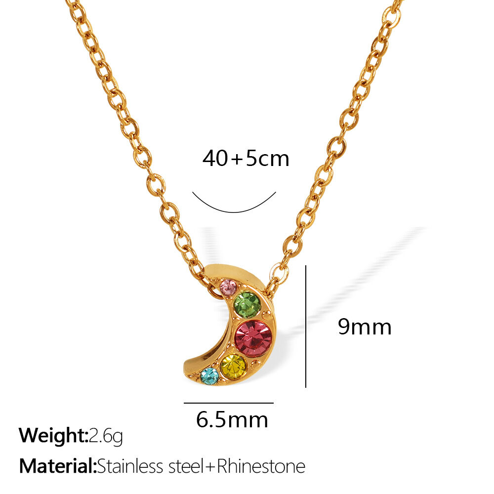 Collar de oro con diamantes de colores XL219 Imagen5