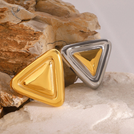 1 paar eenvoudige serie casual geometrische roestvrij staal  vergulde vrouwen broches