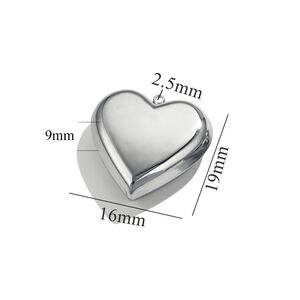1 paio di ciondoli da donna impermeabili in acciaio inossidabile a forma di cuore semplice della serie Simple h5