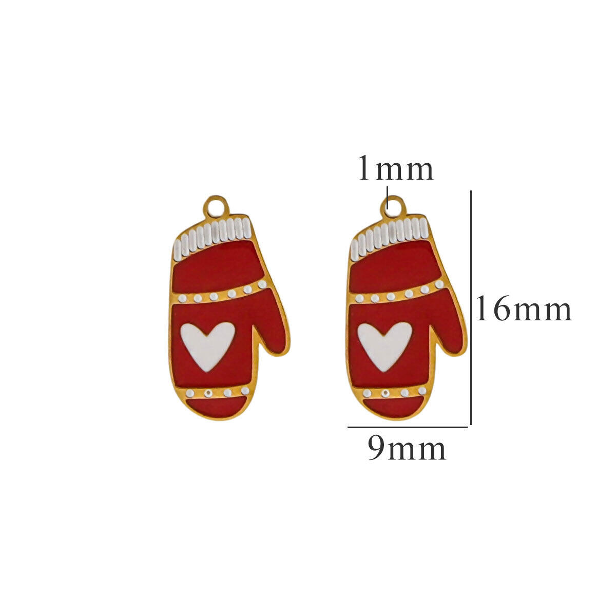 1 pair simple series cute cartoon stainless steel  gold plated unisex pendants h5 