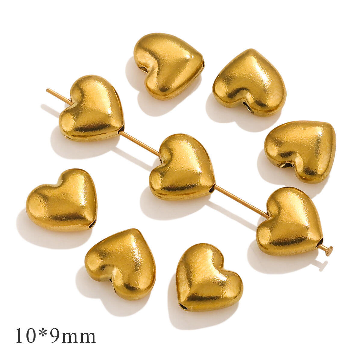 Foro dritto liscio a forma di cuore - Oro Immagine6