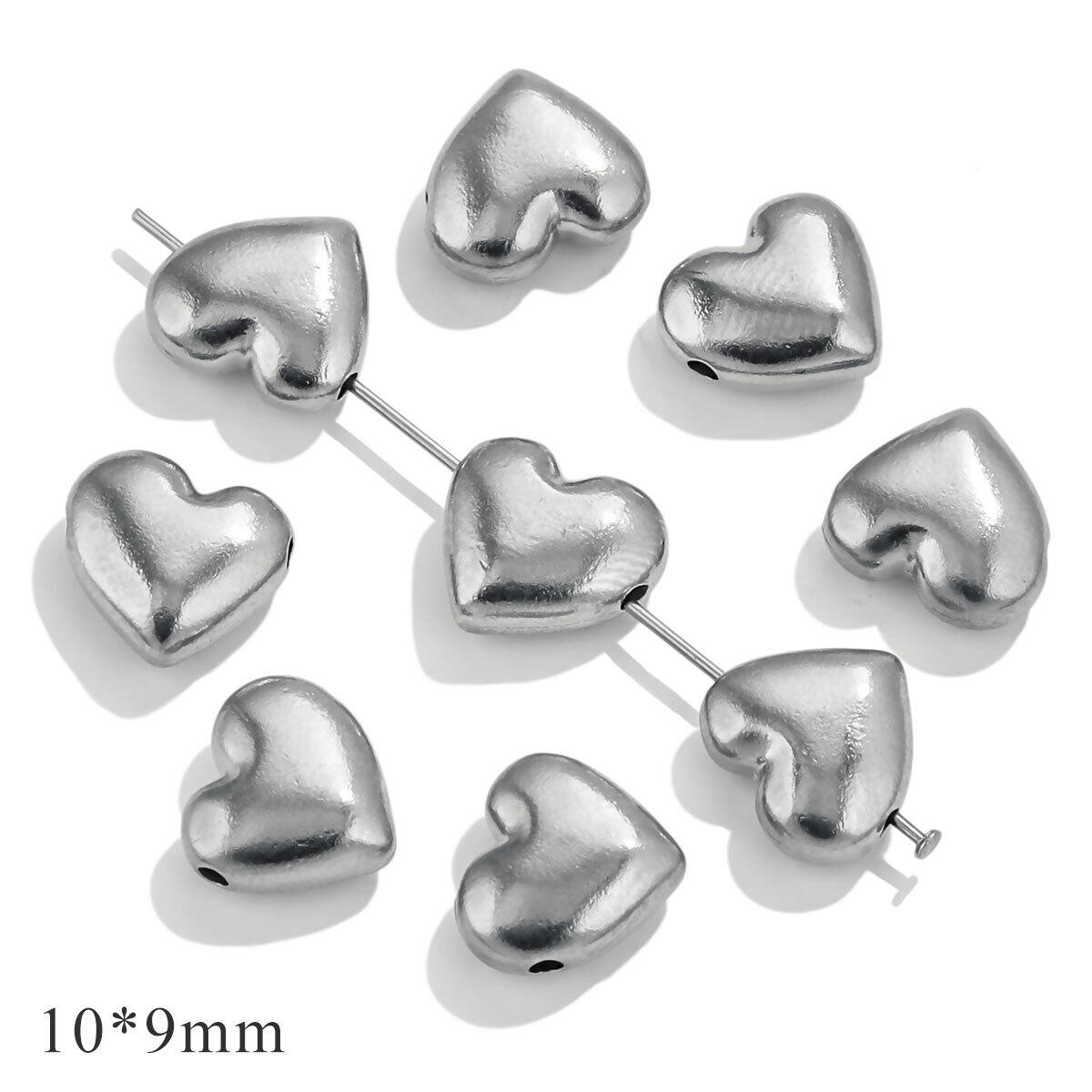 1 paio di pendenti da donna in acciaio inossidabile placcato oro  con cuore semplice della serie semplice h5 