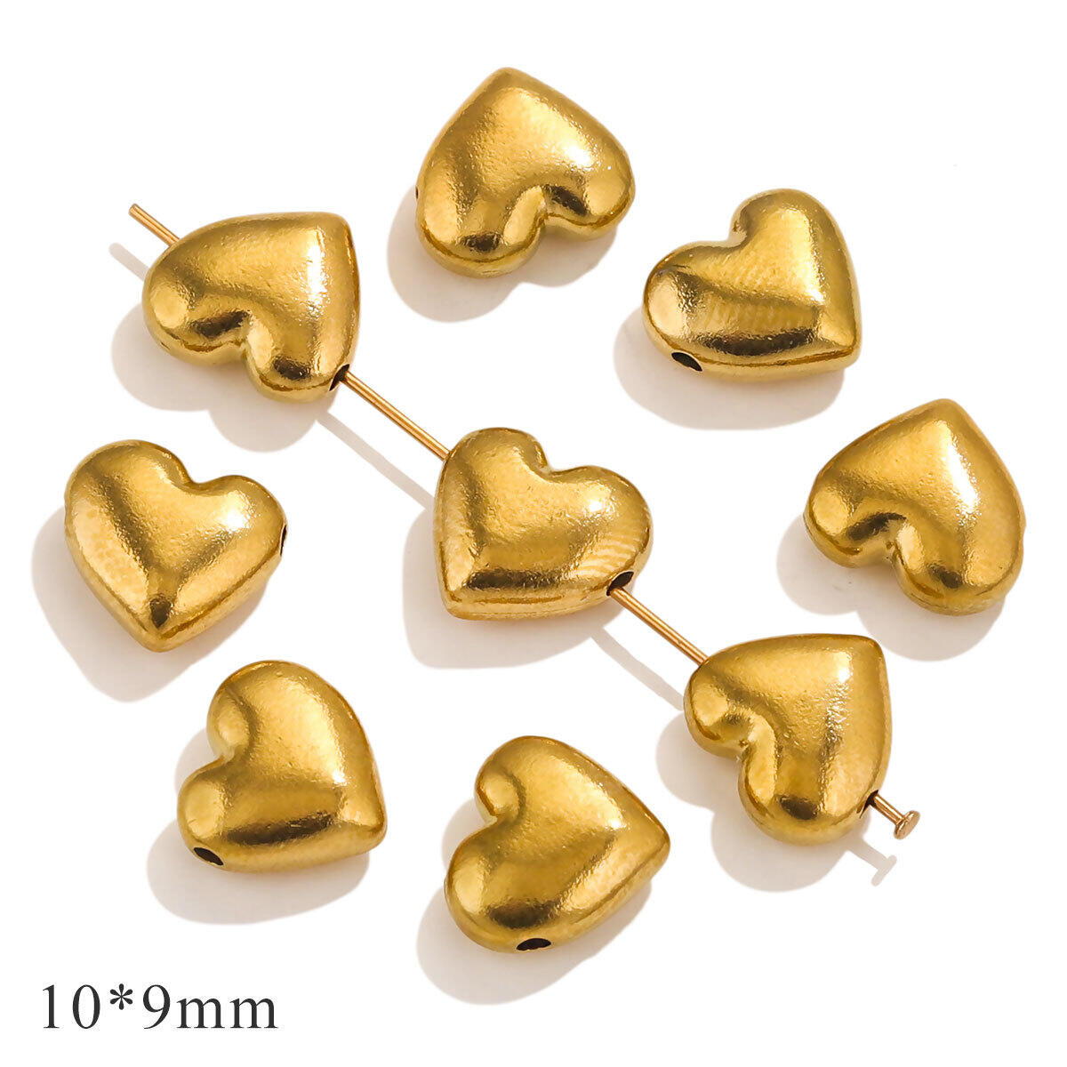 Foro parallelo liscio a forma di cuore-oro Immagine7