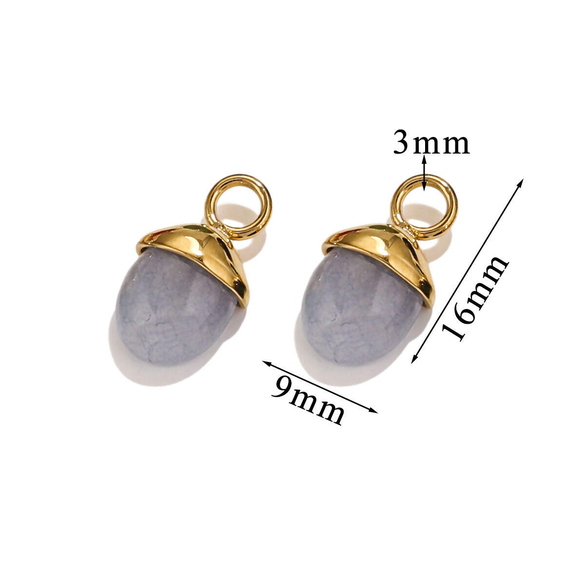 1 pair simple series retro geometric gold plated artificial gemstone women pendants
