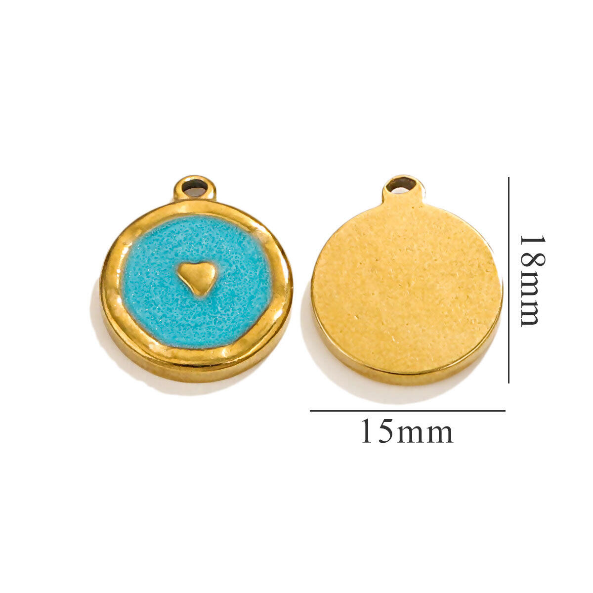 1 paio di pendenti da donna placcati in oro  con cuore retrò della serie semplice h5 
