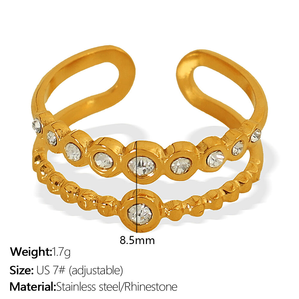 Anillo de oro con perla blanca ajustable JZ68, circunferencia estadounidense, n.° 7 Imagen6