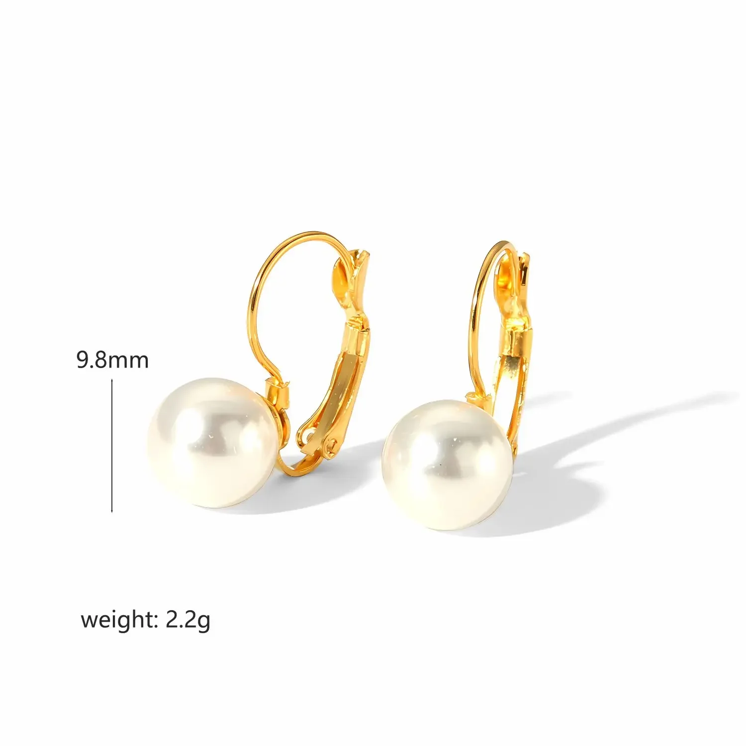 1 pair of elegant and fashionable gold-plated stainless steel pearl earrings for women for daily wear h5 Picture2