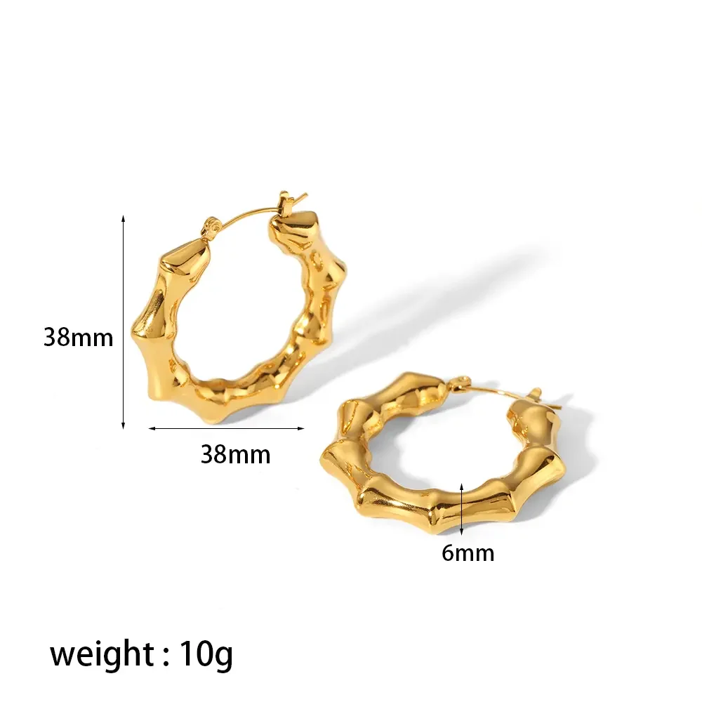 1 Paar klassische, modische, mehrseitige, hohle Ohrringe aus 18 Karat vergoldetem Edelstahl für Damenschmuck zum täglichen Tragen h5 Bild2