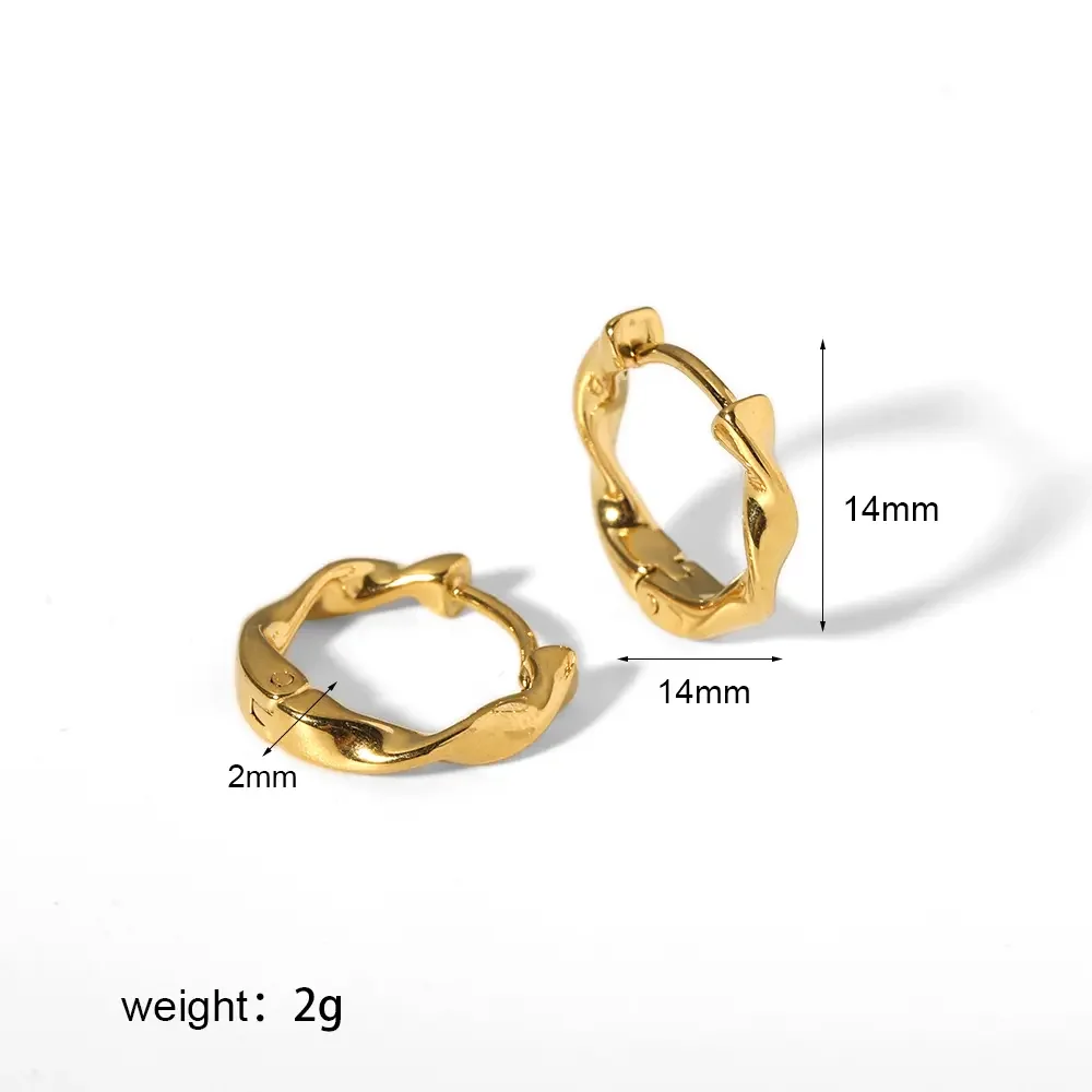 1 paio di squisiti orecchini a cerchio in acciaio inossidabile placcato oro 18k, semplici e raffinati, per gioielli da donna da indossare ogni giorno h5 Immagine2