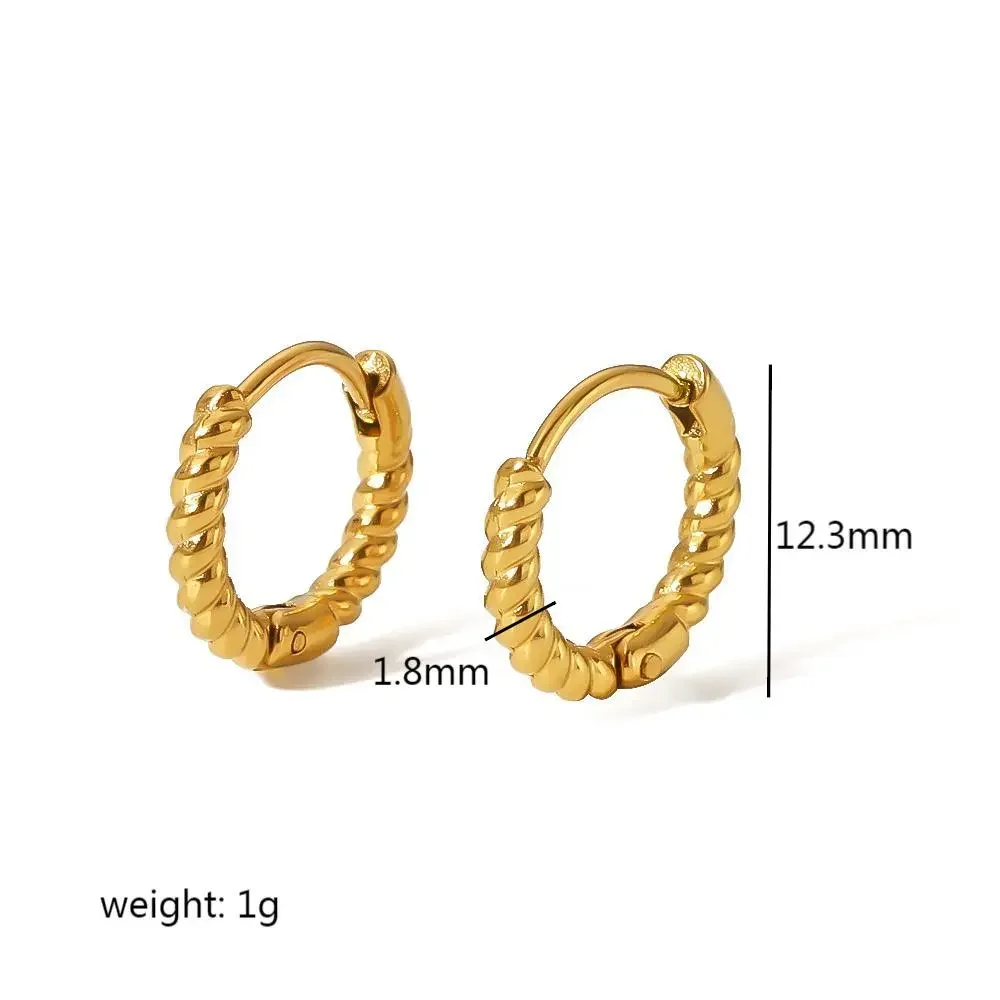 1 paire de boucles d'oreilles créoles torsadées classiques simples en acier inoxydable plaqué or avec pendentif en perle pour bijoux pour femmes à porter au quotidien h5 Image2