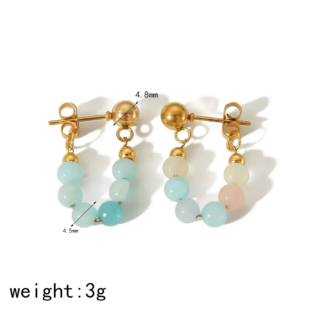 1 pair of exquisite and fashionable gold-plated stainless steel crystal pearl chain earrings for women's jewelry for daily wear h5 Picture2