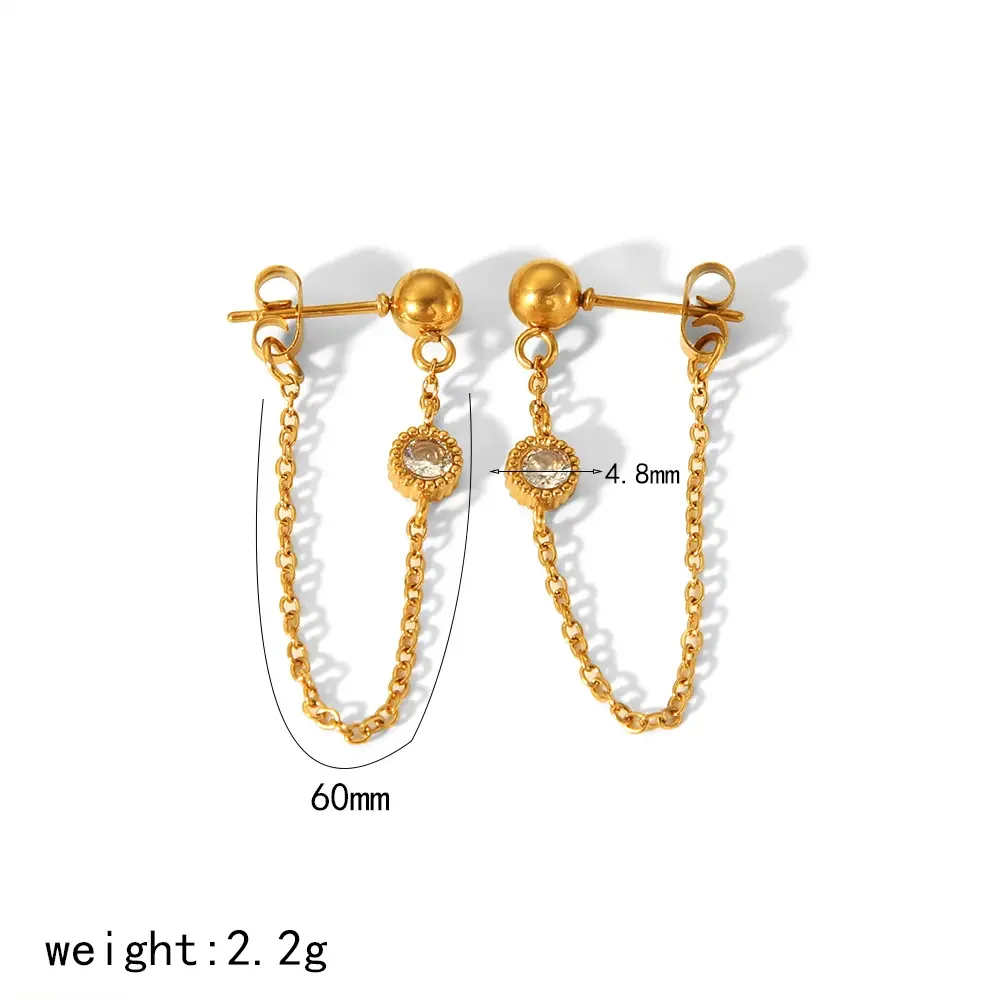 1 paire de boucles d'oreilles exquises et à la mode en acier inoxydable plaqué or  en forme de cœur pour femmes à porter au quotidien Image2
