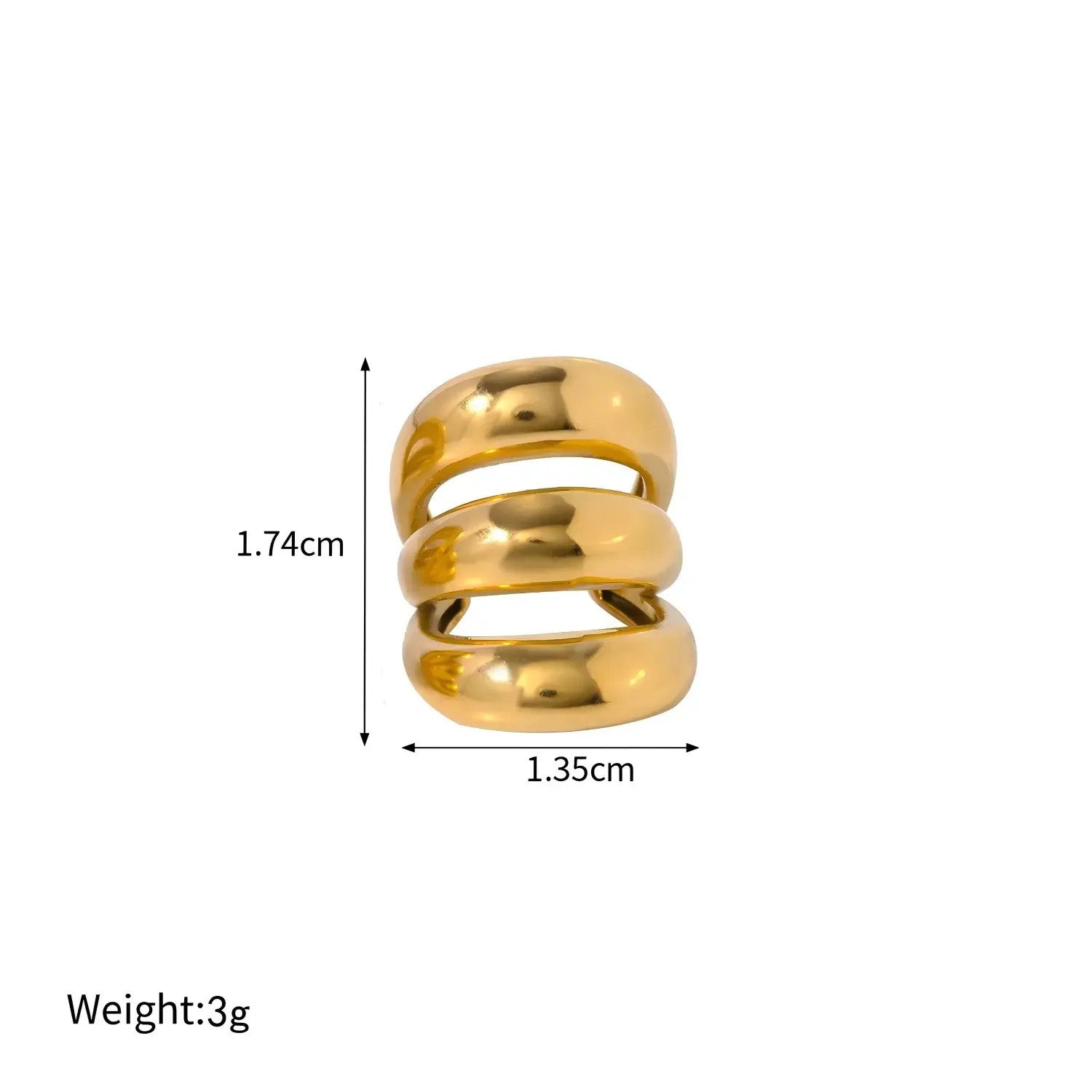 1 pair simple series classic geometric stainless steel gold plated women Ear Cuffs h5 Picture2