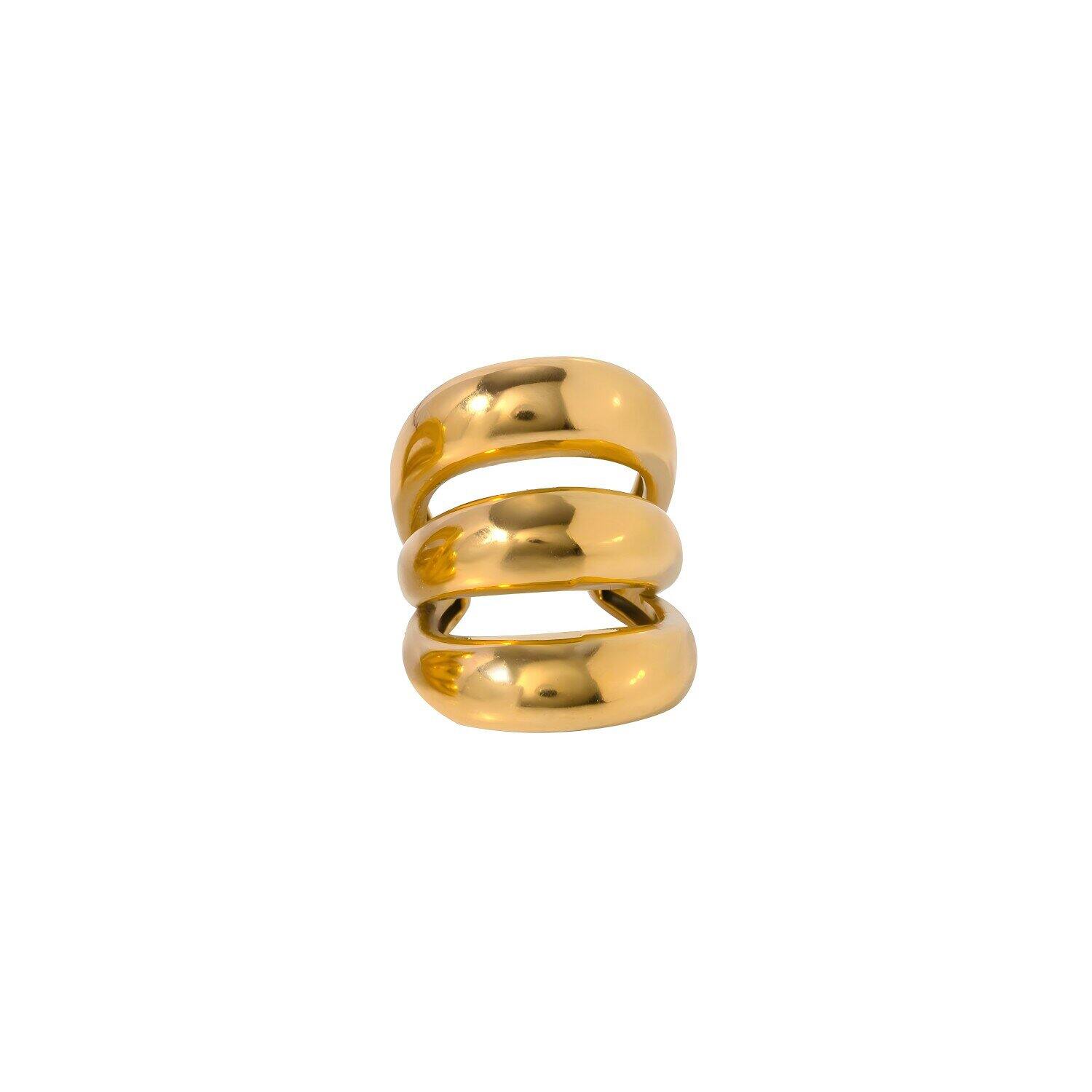 1 pair simple series classic geometric stainless steel gold plated women Ear Cuffs