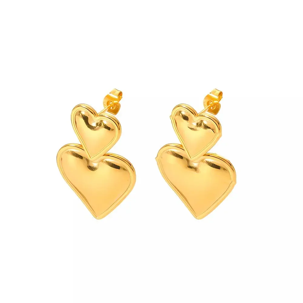 1 paio di eleganti e alla moda orecchini pendenti a forma di goccia d'olio colorata in acciaio inossidabile placcato oro 18k per gioielli da donna da indossare ogni giorno h5 