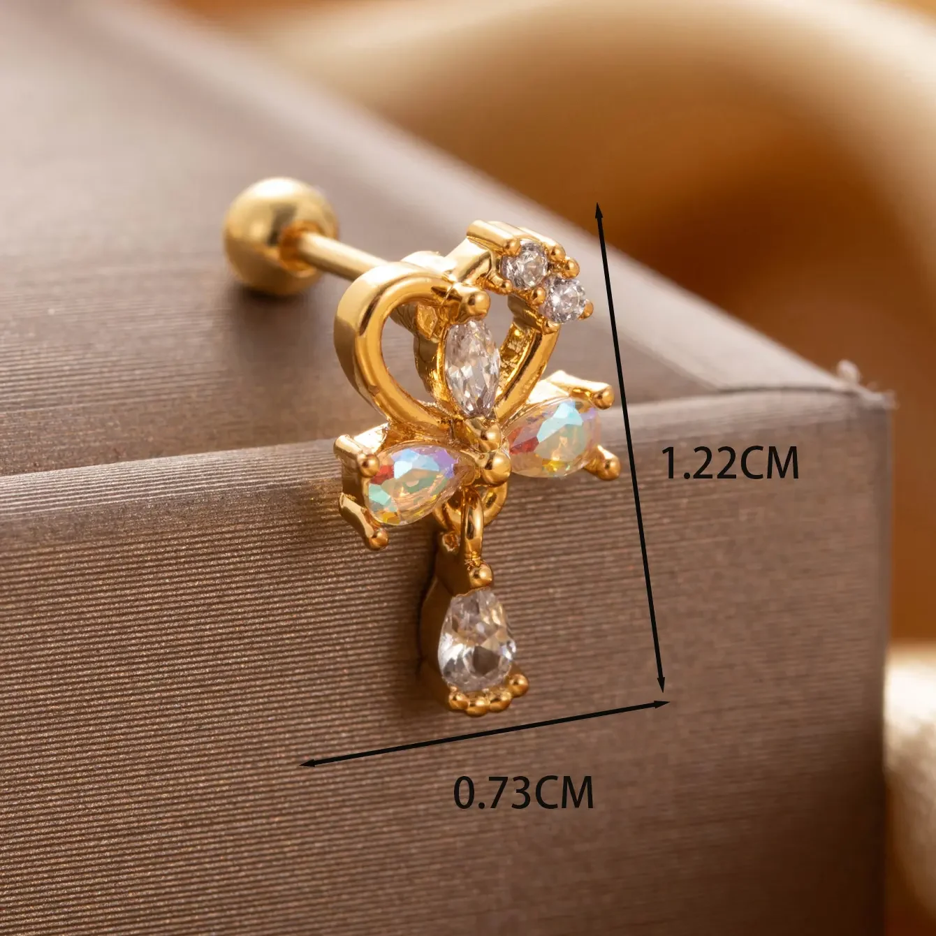 1 Piece Simple Series Classic Heart Titanium Steel No Plating Material Zircon Women Piercing Earrings