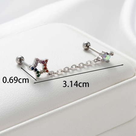 1 Stück Simple Series Schlichte geometrische Ohrringe aus Titanstahl ohne Beschichtung mit Zirkonia für Damen