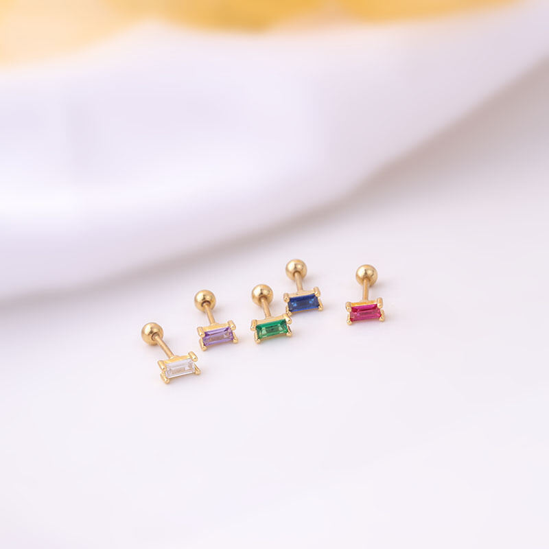 1 Piece Simple Series Simple Heart Titanium Steel No Plating Material Zircon Women Piercing Earrings h5