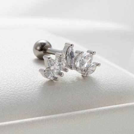 1 Stück Simple Series Ohrring aus Titanstahl (unbeschichtet) mit Zirkonia-Motiv für Damen