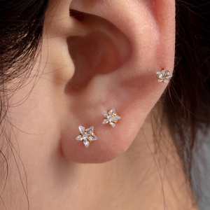 1 Piece Simple Series Simple Geometric Titanium Steel No Plating Material Zircon Women Piercing Earrings h5 Picture3