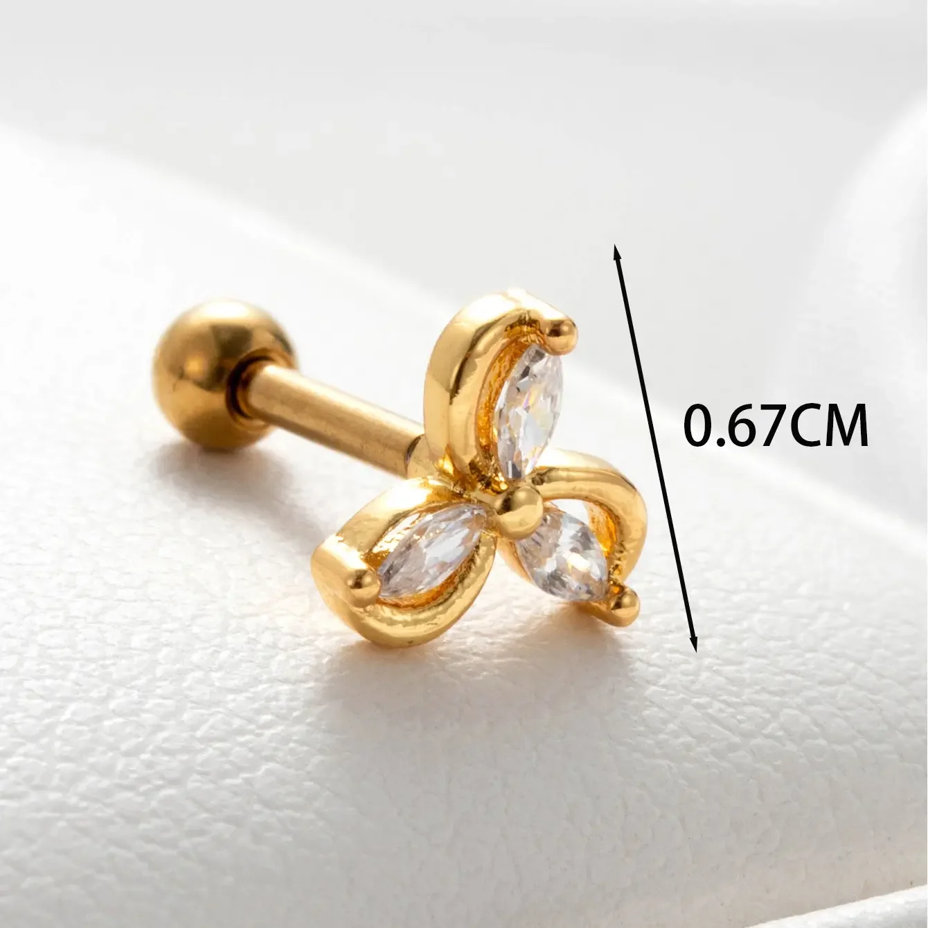 1 pezzo semplice serie classico fiore rame senza placcatura materiale zircone orecchini da donna piercing h5 