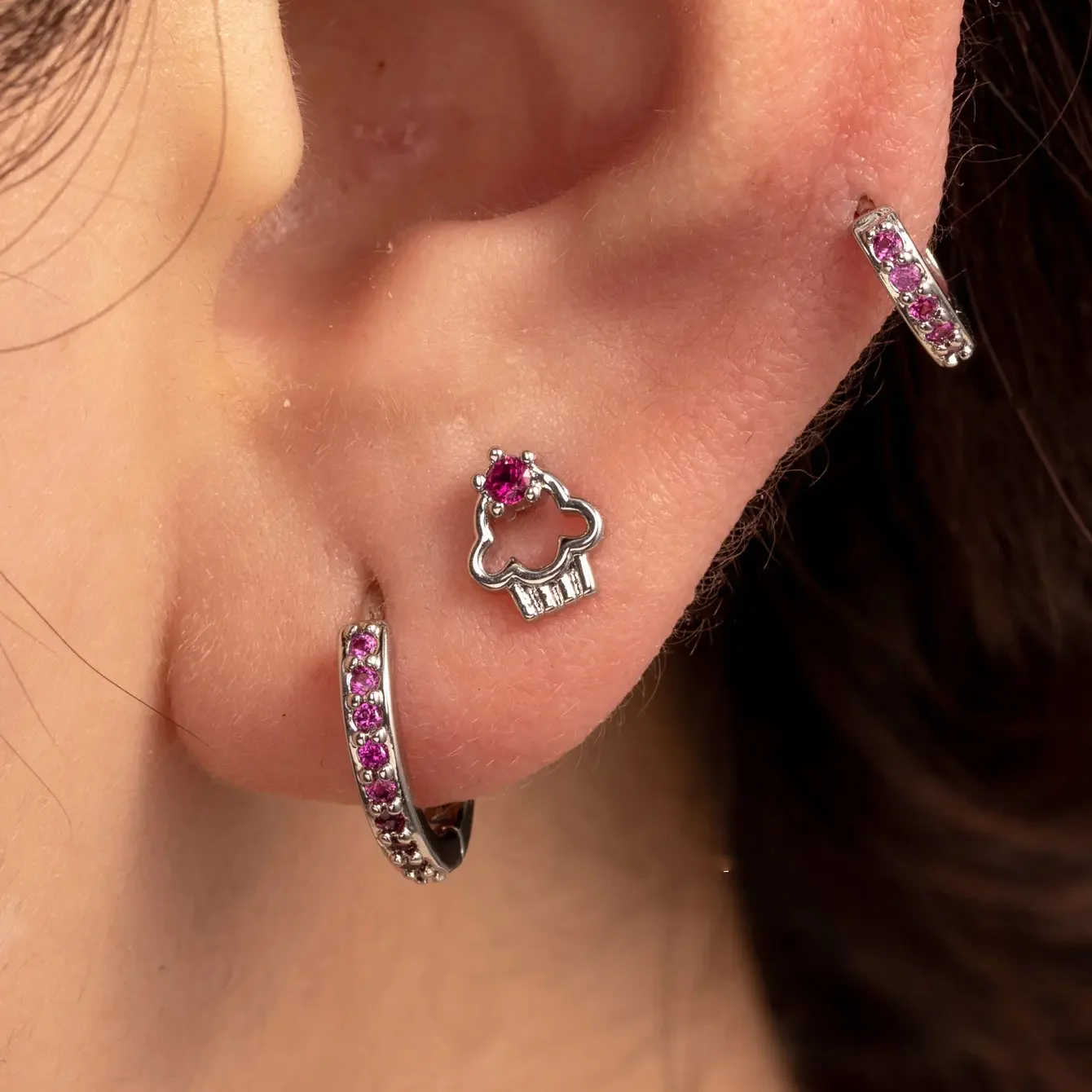 1 pezzo semplice serie classica geometrica rame senza placcatura materiale zircone orecchini da donna piercing h5 Immagine2