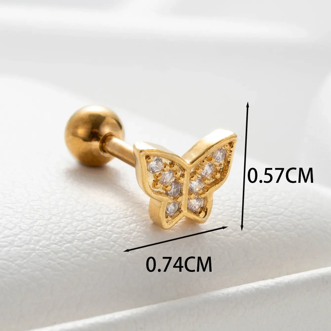 1 Adet Sade Seri Klasik Kalp Bakır Kaplamasız Zirkon Taşlı Kadın Piercing Küpe h5