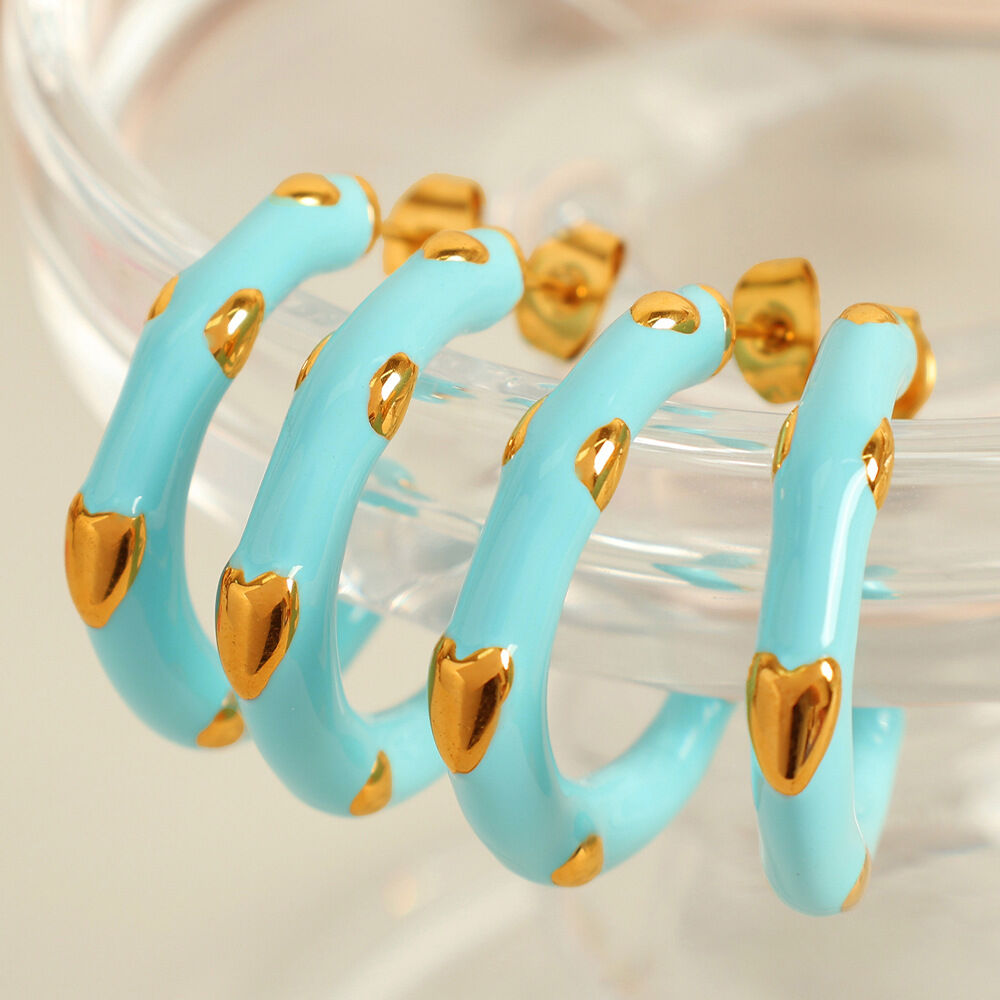 EH641 Orecchini pendenti in oro verde menta Immagine2