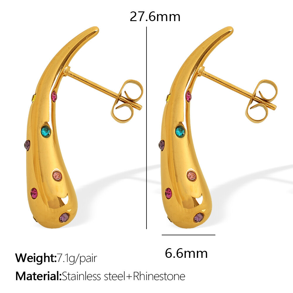 Eh794 Color Diamond Gold Earrings Picture2