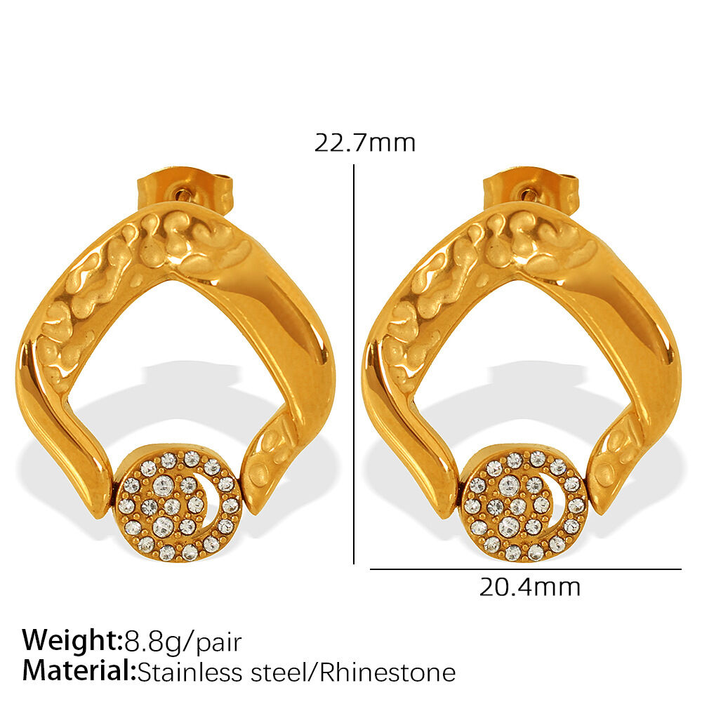 Eh540 Rhinestone Gold Earrings Picture5
