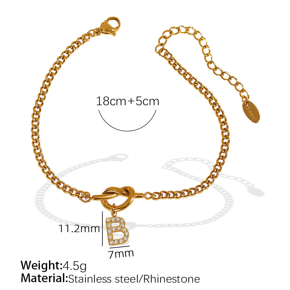 Sl100 White Diamond B Gold Bracelet Picture2