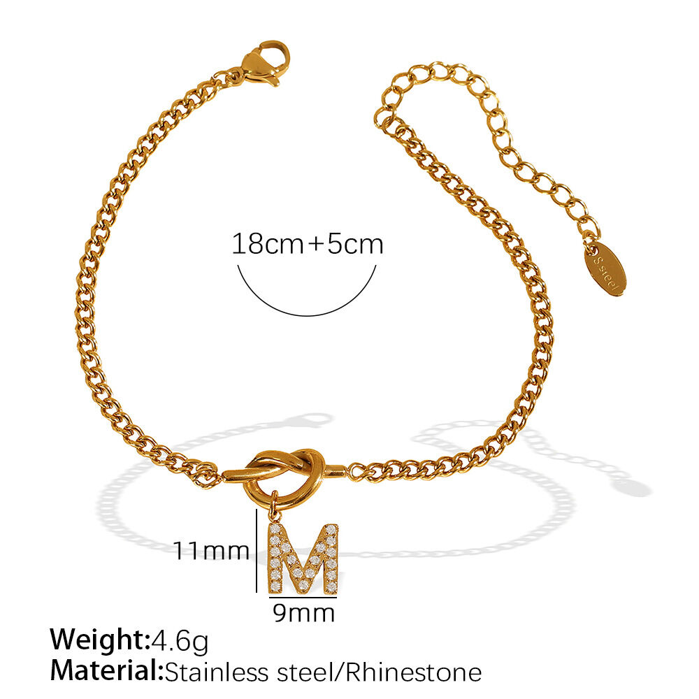 Sl100 White Diamond M Gold Bracelet Picture13