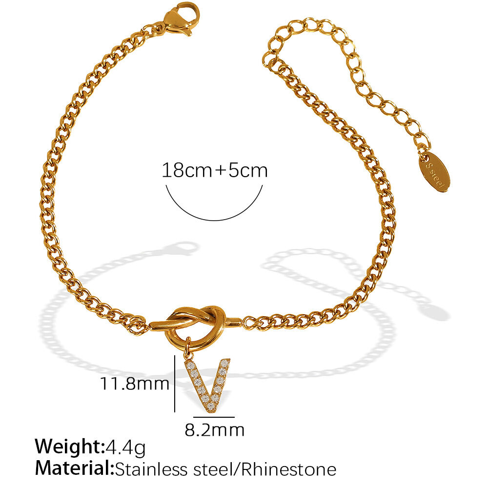 Sl100 White Diamond V Gold Bracelet Picture22