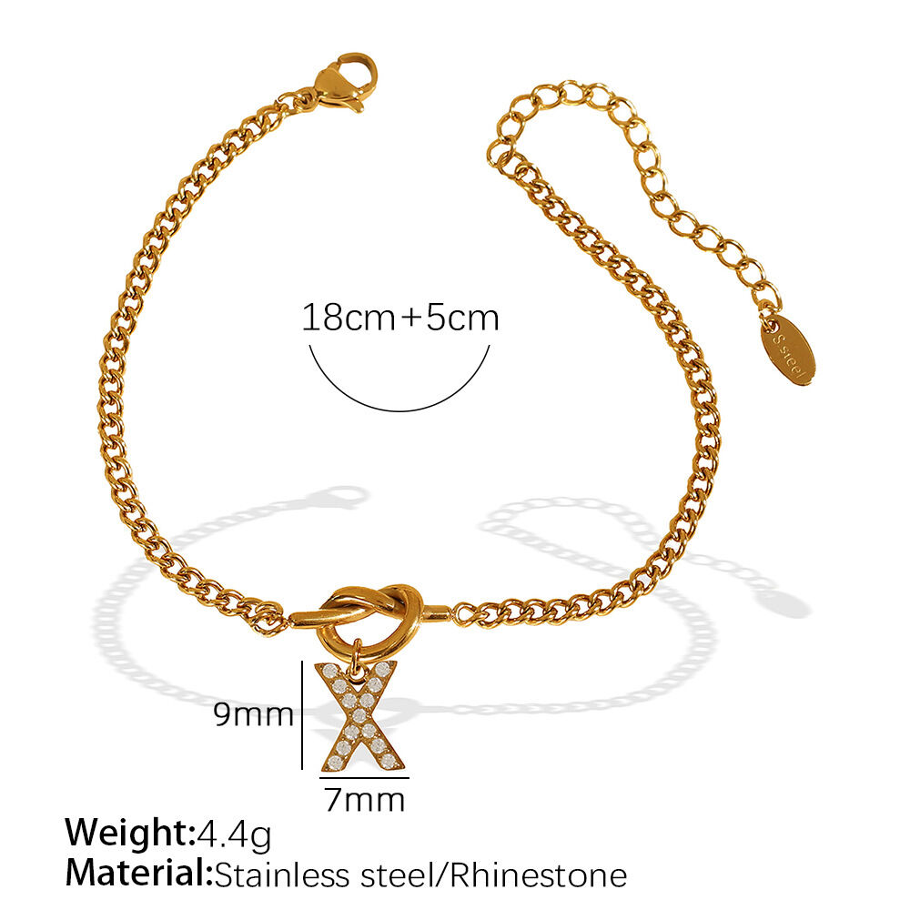 Sl100 White Diamond X Gold Bracelet Picture24