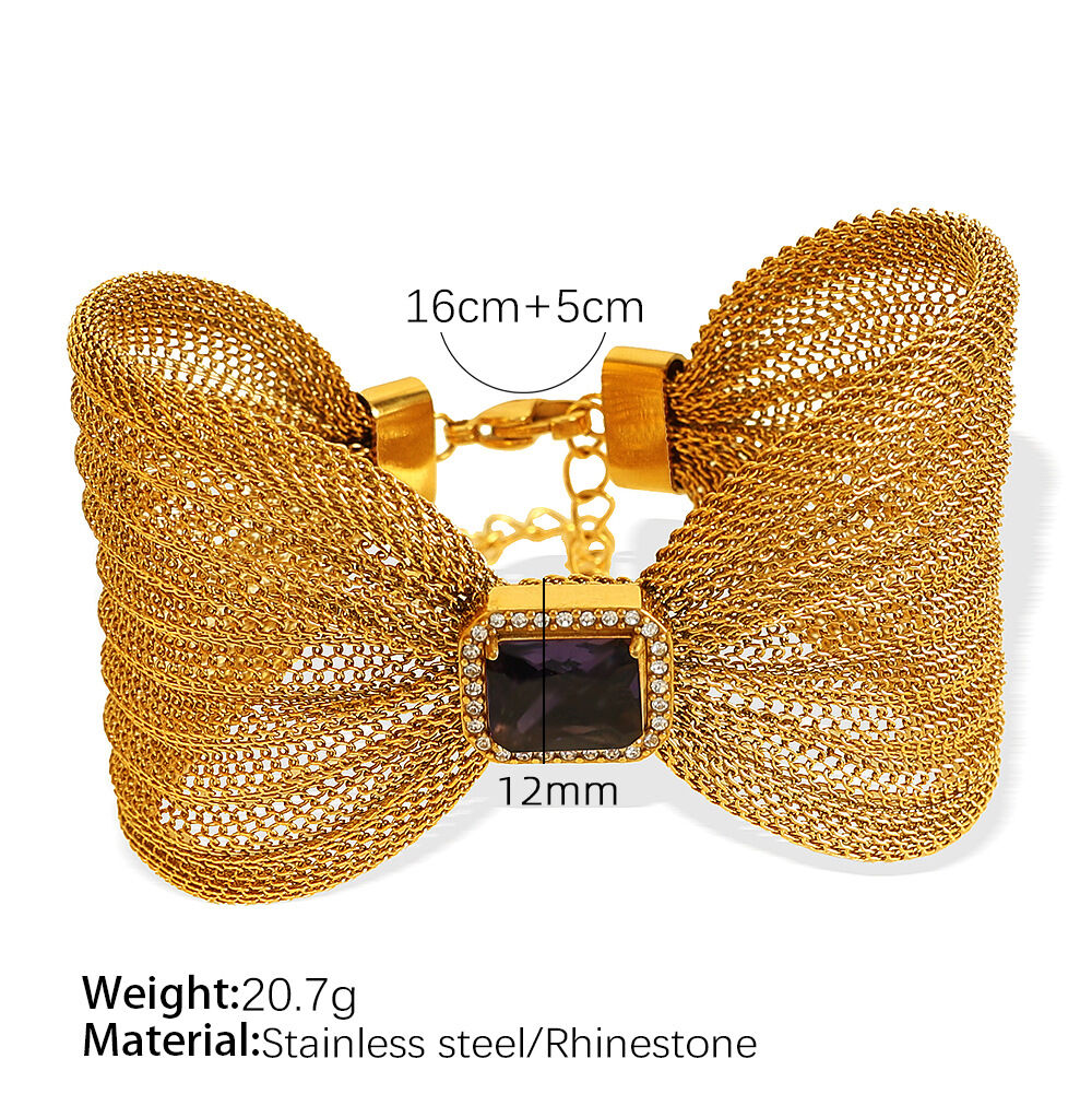 Pulsera de oro y circonita morada profunda SL65 Imagen9