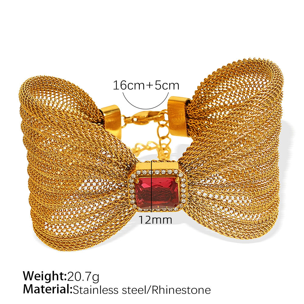 Pulsera de oro con circonitas rojas SL65 Imagen10