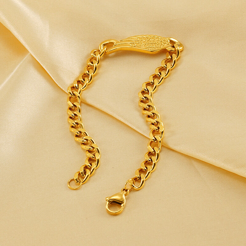 1 pezzo semplice serie classica in acciaio inossidabile placcato oro 18K unisex braccialetti a catena h5 