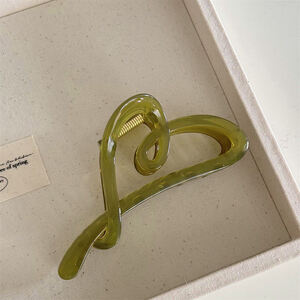 Romantic Series Simple Heart Solid Color Plastic Hair Claws h5