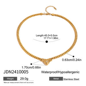 1 piece luxurious series elegant love/heart shape stainless steel gold plated rhinestone women pendant necklaces h5