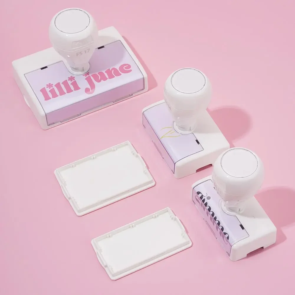 1 Piece DIY LOGO Plastic Stamp(3 ink bottles included with stamp) h5 Picture4