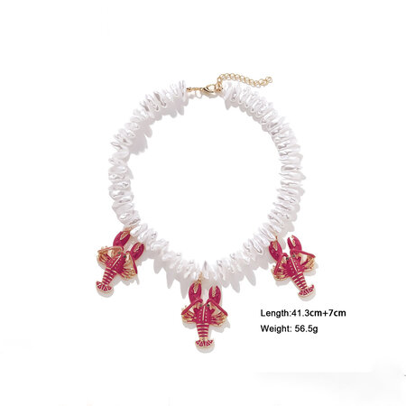 Vacation Alloy Lobster Pendant Necklaces