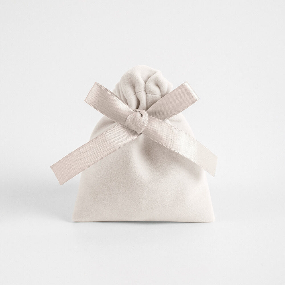1 Piece Solid Color Bow Knot Flannel Drawstring Jewelry Bag