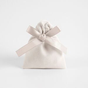 1 Piece Solid Color Bow Knot Flannel Drawstring Jewelry Bag h5