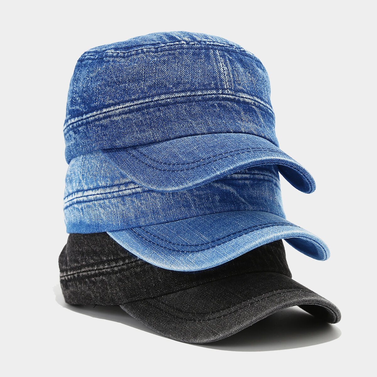 Casual Gradient Color Denim Fabric Women's Baseball Cap