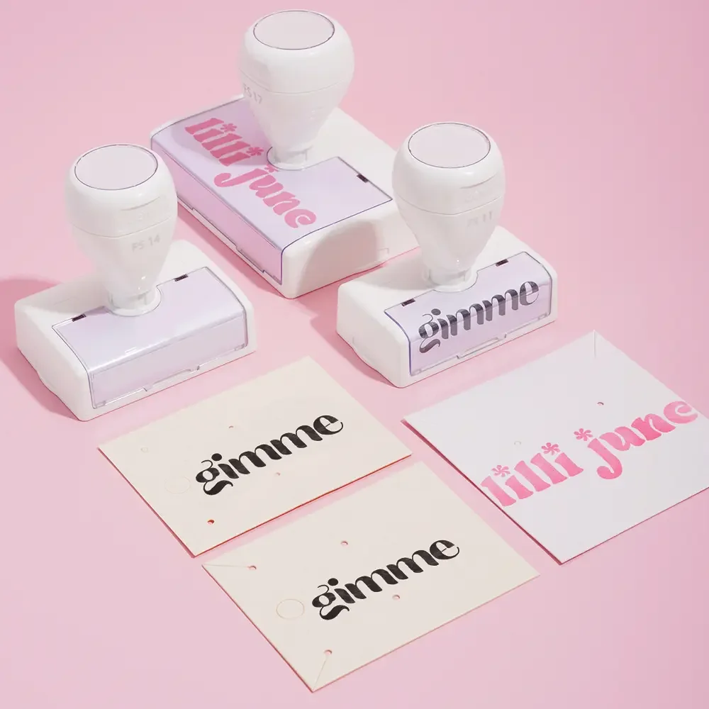 1 Piece Diy Logo Plastic Stamp（3 Ink Bottles Included With Stamp）