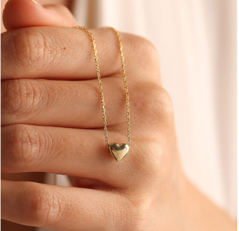 Simple Series Classic Droplet Heart Stainless Steel Waterproof Women's Pendant Necklaces h5Picture5