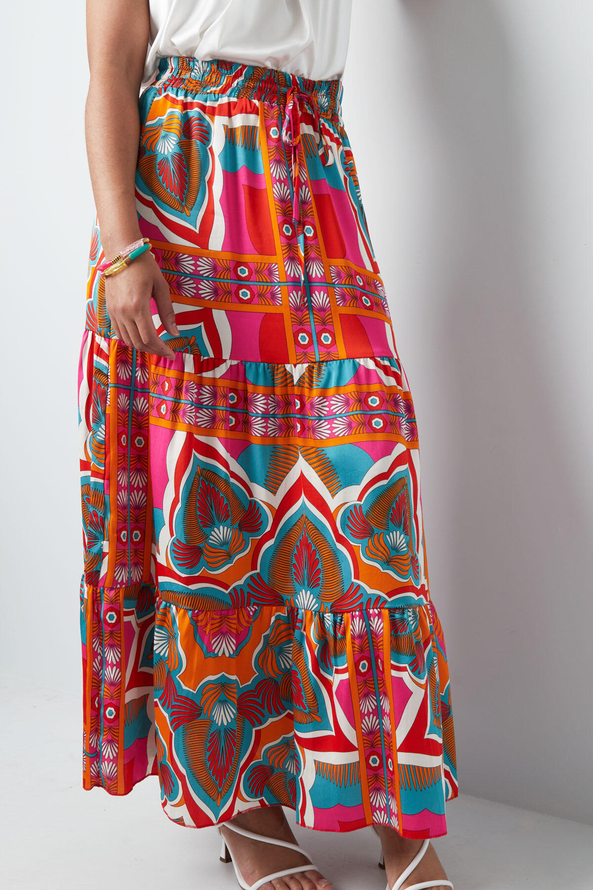Maxi falda estampado feliz - verde/morado h5 Imagen2