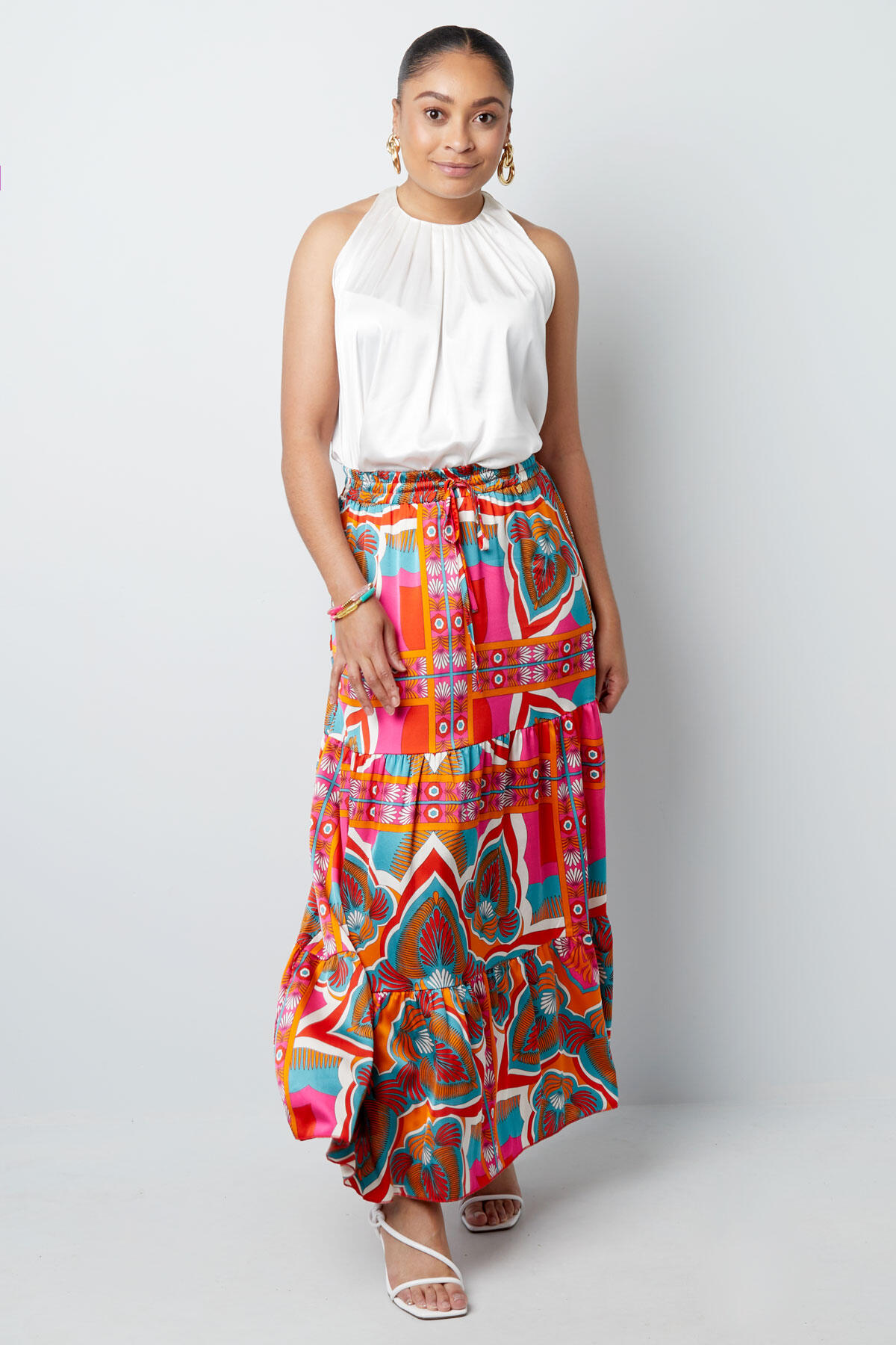 Maxi falda estampado feliz - verde/morado h5 Imagen6